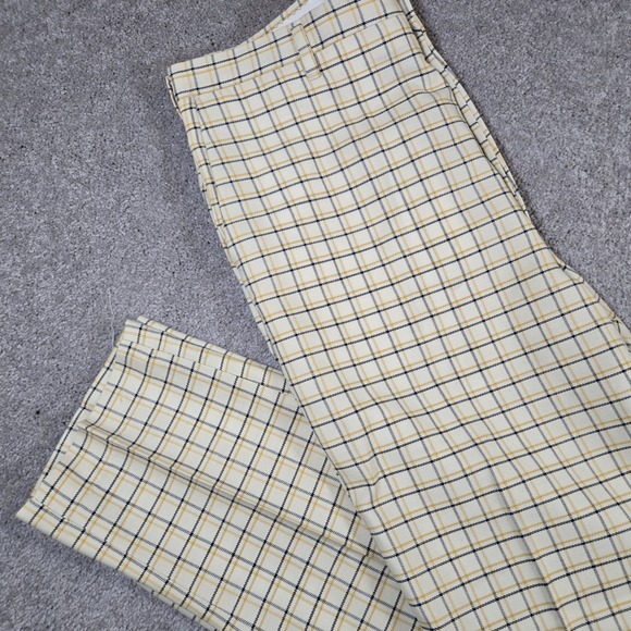 Koratron Other - Vintage 70s Koraton Men's Plaid Yellow White Retro Perm Press Never Iron Pants